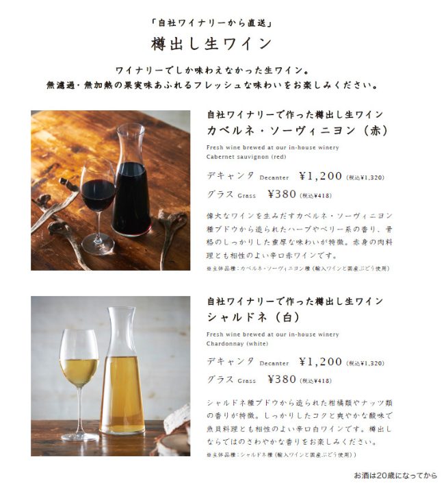YATSUDOKI(ヤツドキ)自由が丘店の蔵出し生ワイン