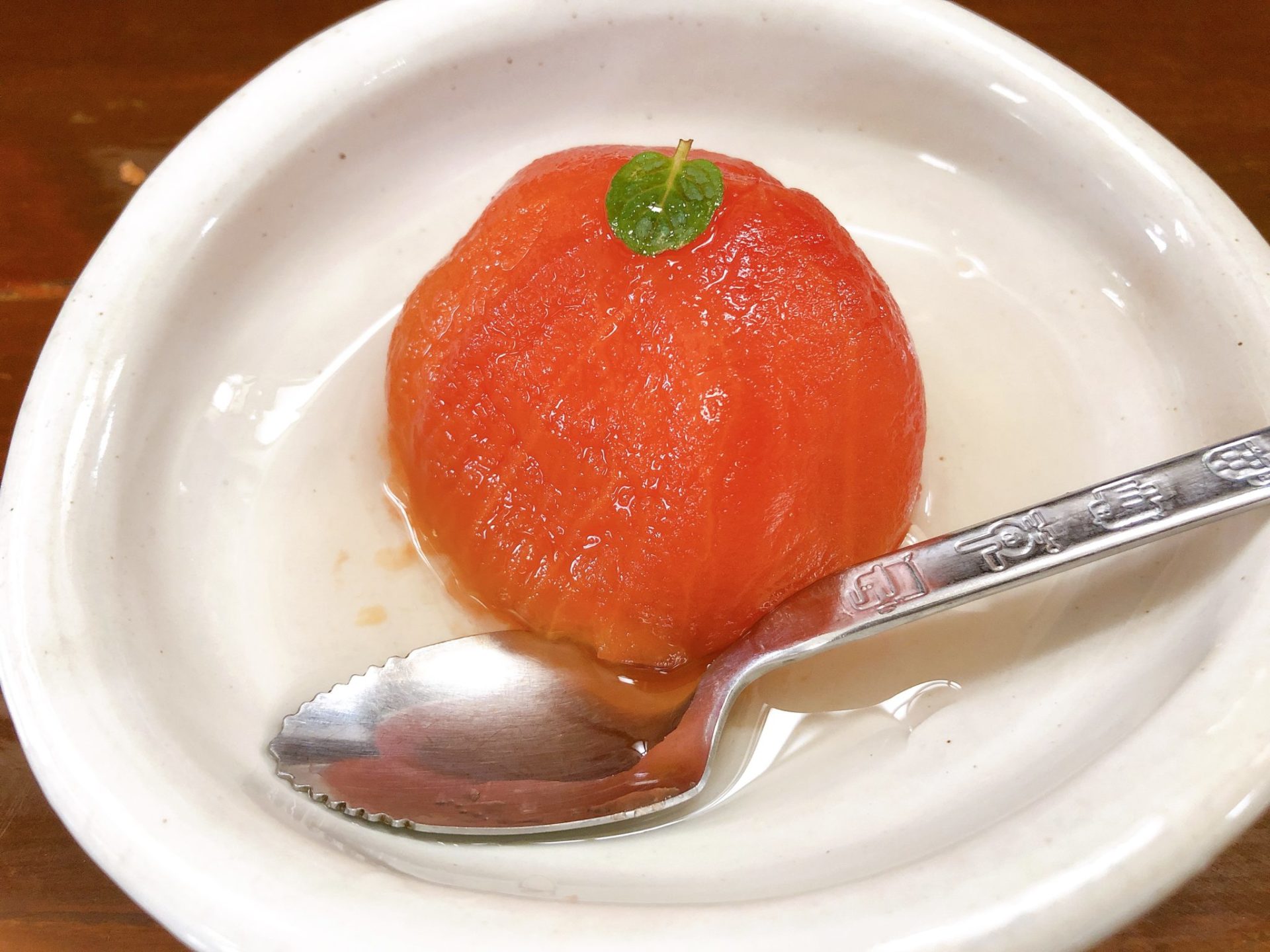 とんかつ椿 成城のトマトのデザート