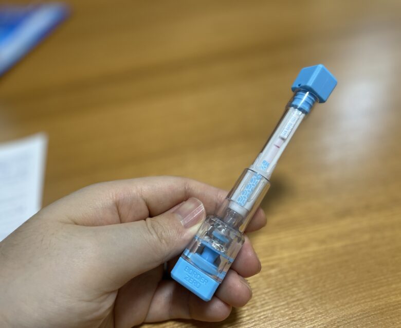 抗原検査キット（東亜産業 新型コロナウィルス抗原検査ペン型デバイス）で陰性だった